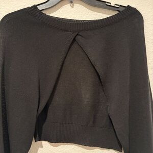 EUC Y2K Women’s Sweater Black Open Crop Dance Sweater Cover Goth Grunge Rock S/M